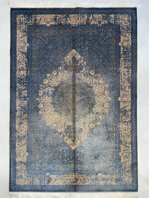 فرش ربات بافت مستطیل لچک ترنجی 70 رج تمام ابریشم 2نخ کد 2003513