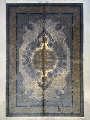 فرش تمام ابریشم ربات بافت 2 نخ نقشه پتینه 70 رج کد 2003517