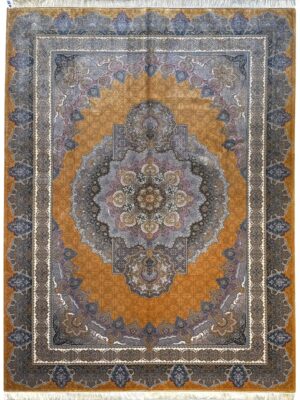 فرش ربات بافت لچک ترنجی پتینه بافی 70 رج  تمام ابریشم 2نخ کد 2003524