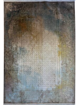 فرش ربات بافت مستطیل پتینه مدرن 60 رج کرک و بمبوسیلک کد 2003528