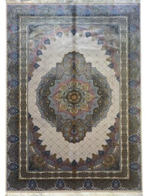 فرش ربات بافت تمام ابریشم دو نخ لچک ترنجی محو بافی 70 رج  کد 2003543