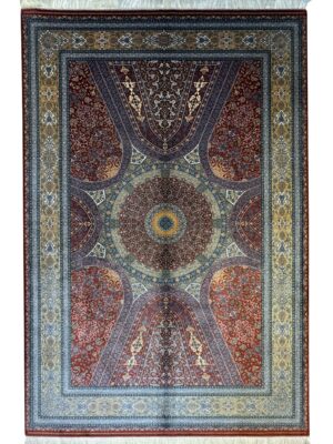 فرش ربات بافت تمام ابریشم 2 نخ گنبد شهسوارپور کد 2003550