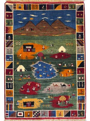 فرش دست بافت پشم مستطیل نقشه ایلیات 40 رج کد 2003575