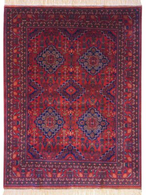 دست بافت مستطیل  خان محمدی  40 رج پشم طبیعی کد 2003584