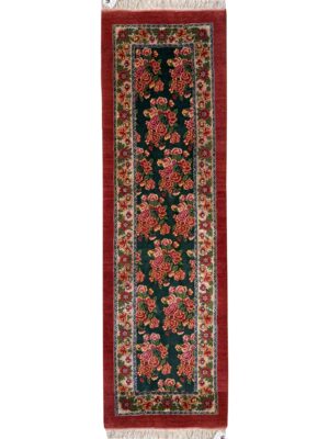 فرش دست بافت  مستطیل  هزار گل 40 رج پشم دست ریس کد 2003586