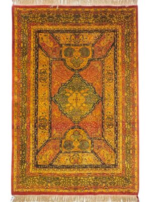 فرش دست بافت عشایری مستطیل گلابتون 40 رج پشم کد 2003601