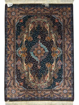 فرش ربات بافت مستطیل ارمی 70 رج تمام ابریشم کد 2003617