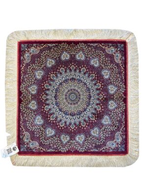 فرش ربات بافت مربع لچک ترنجی 70 رج تمام ابریشم کد 2003618