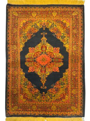 فرش دست بافت مستطیل کف ساده کرمان 40 رج پشم دست ریس کد 2003621