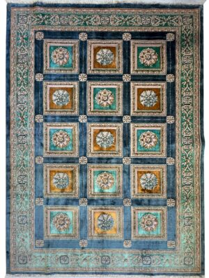 فرش ربات بافت مستطیل قابی 40 رج پشم کد 200362