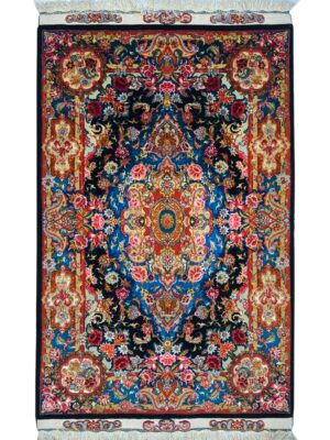 فرش دست بافت مستطیل سالاری 50 رج کرک و ابریشم کد 2003641