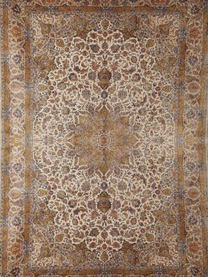 فرش ربات بافت مستطيل افشان 70 ابريشم و بنبوسيلک کد 2000680