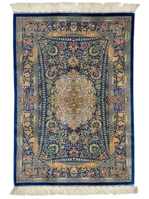 فرش دست بافت تبریز صمدی 80 رج تمام ابریشم کد 2001817