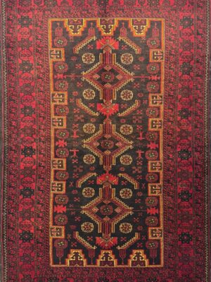 فرش دست بافت مستطیل  بلوچی 30 کرک مرینوس کد 2000796