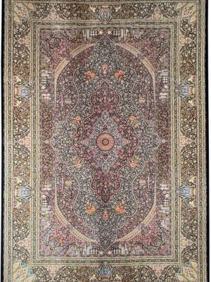 فرش ربات بافت مستطیل جمشیدی 70 رج ابریشم و بنبوسیلک کد 2003750