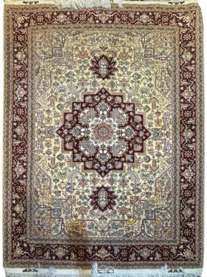 فرش دست بافت مستطیل هریس 50 رج کرک مرینوس کد 2003303