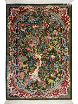 ربات بافت مستطیل درخت زندگی 70 رج پشم و بنبوسیلک کد 2003718