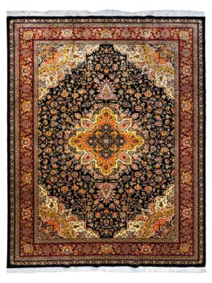 فرش ربات بافت مستطیل هریس 70 رج ابریشم و بنبوسیلک کد 2003751