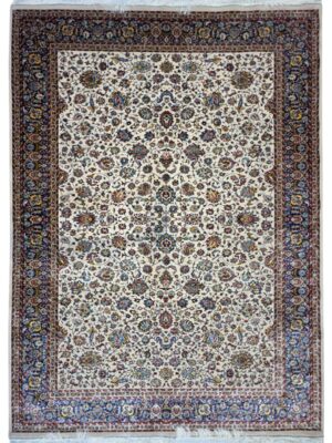 فرش ربات بافت مستطیل افشان یکسره 70 رج پشم و ابریشم کد 2003752