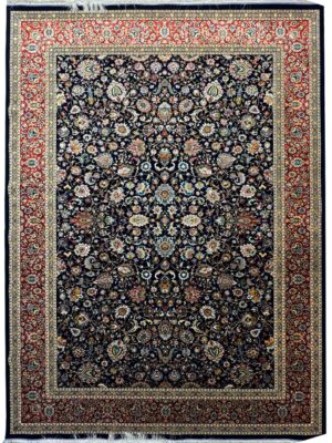 فرش ربات بافت مستطیل افشان شاه عباسی 50 رج پشم و ابریشم کد 2003764