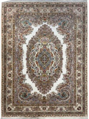 فرش ربات بافت مستطیل  فر موج مهر 50 رج پشم و ابریشم کد 2003765