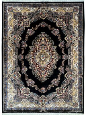 ربات بافت مستطیل گلدانی کف ساده 70 رج ابریشم و بنبوسیلک کد 2003804