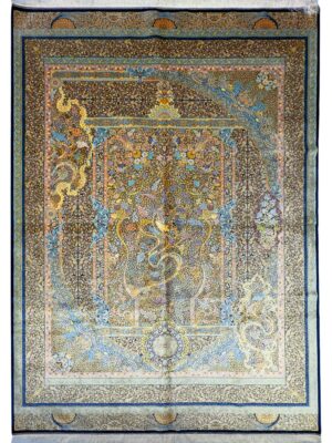 ربات بافت مستطیل درخت زندگی هزار گل 70 رج ابریشم و بنبوسیلک کد 2003805