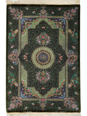 دست بافت  مستطیل  لچک ترنجی نعیمی 70 رج تمام ابریشم کد 2003813