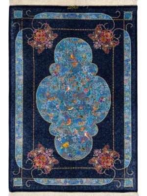 دست بافت مستطیل ترنچ درخت زندگی  70 رج تمام ابریشم کد 2003815