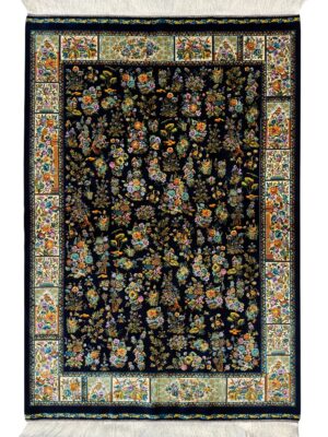 ربات بافت مستطیل هزارگل افشان 70 رج ابریشم و بنبوسیلک کد 2003816