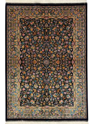 فرش ربات بافت مستطیل افشان گلریز 70 رج ابریشم و بنبوسیلک کد 2003818