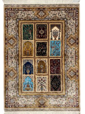 ربات بافت مستطیل خشتی 70 رج ابریشم و بنبوسیلک کد 2003821