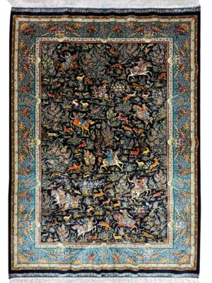 ربات بافت مستطیل درخت زندگی 70 رج ابریشم و بنبوسیلک کد 2003825