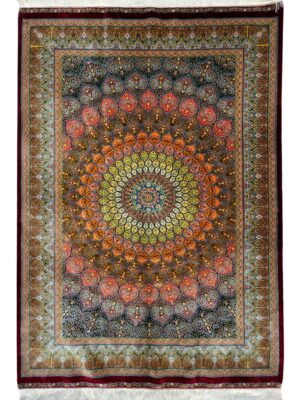 ربات بافت مستطیل گنبد شهسوارپور 70 رج ابریشم و بنبوسیلک کد 2003829