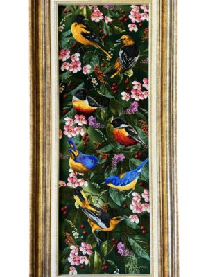 تابلو فرش مستطیل شقایق 50 رج کرک و ابریشم کد 2001783