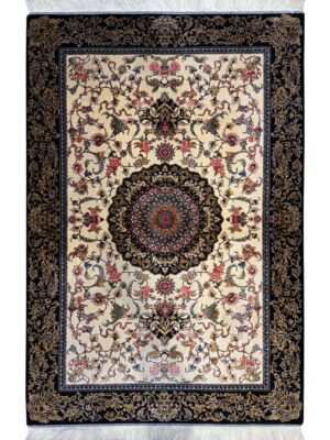 فرش ربات بافت مستطیل صادق نژاد 70 رج ابریشم و بنبوسیلک کد 2003876