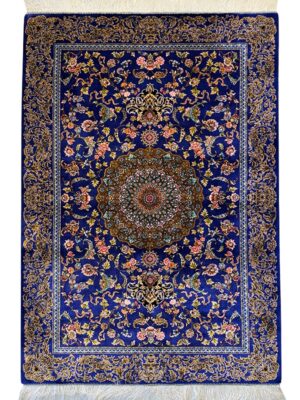 فرش ربات بافت مستطیل صادق نژاد 70 رج ابریشم و بنبوسیلک کد 2003877