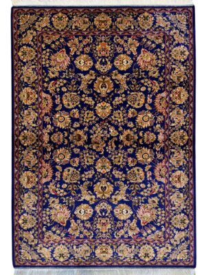 فرش ربات بافت مستطیل افشان 70 رج ابریشم و بنبوسیلک کد 2003881