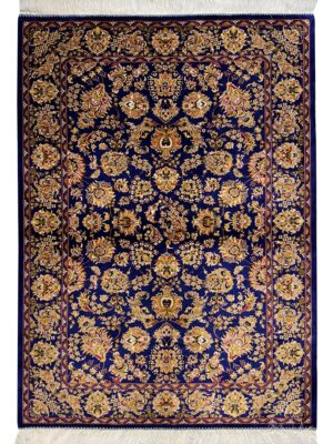 فرش ربات بافت مستطیل افشان جدید 70 رج ابریشم و بنبوسیلک کد 2003924