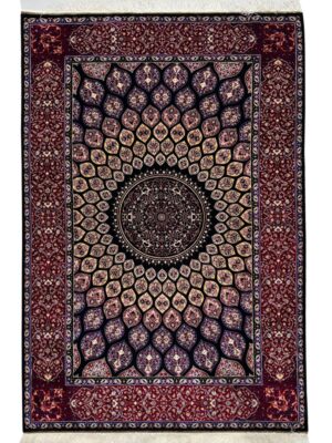 فرش ربات بافت مستطیل گنبد اصفهان 70 رج ابریشم و بنبوسیلک کد 2003929