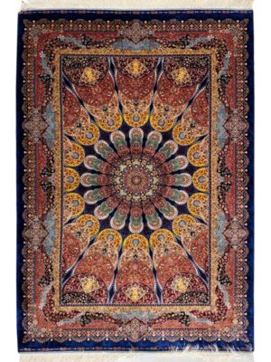 فرش ربات بافت مستطیل گنبد جدید 70 رج ابریشم و بنبوسیلک کد 2003932