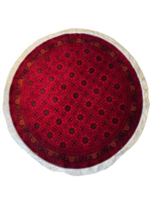 فرش ربات بافت دایره خان محمدی 70 رج ابریشم و بنبوسیلک کد 2003942