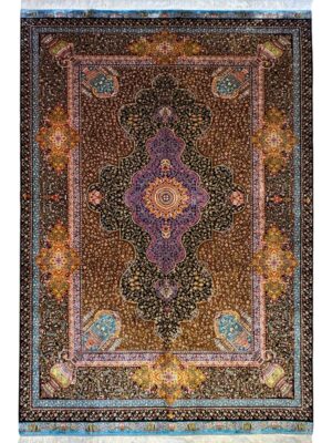 فرش ربات بافت مستطیل جمشیدی 70 رج بنبوسیلک کد 2003948