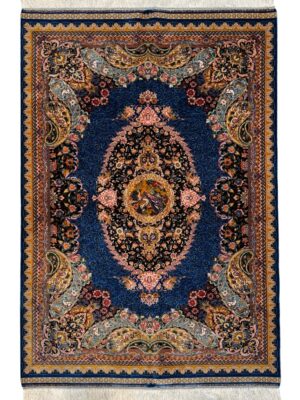 فرش ربات بافت مستطیل پتینه کاظمی 70 رج تمام ابریشم کد 2004025