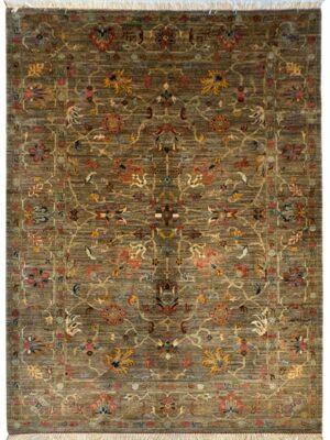 فرش دست بافت مستطیل افشان امریکایی 40 رج پشم دست ریس کد 2004111