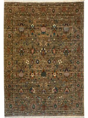 فرش دست بافت مستطیل افشان امریکایی 40 رج پشم دست ریس کد 2004113