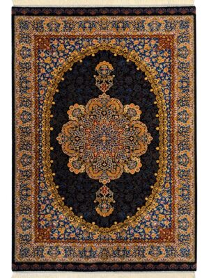 فرش ربات بافت قم مستطیل لچک ترنجی ارمی 70 رج ابریشم و بنبوسیلک2004195