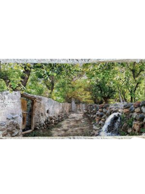تابلو فرش تبریز مستطیل کوچه باغ 60 رج کرک و ابریشم2001719