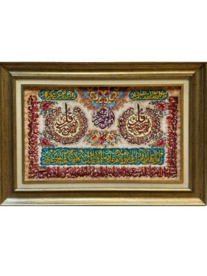 تابلو فرش 0.54 تبریز مستطیل چهار قل 40 رج کرک و ابریشم2001934