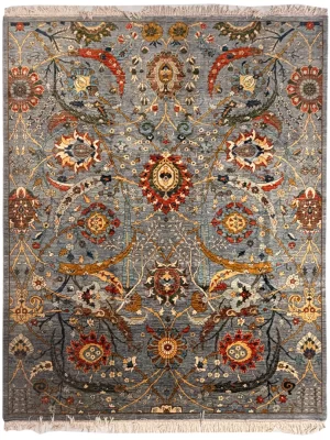فرش دست بافت پشم دست ریس سلطان اباد 7.5 متری کلارک 40 رج آبی / سرمه ایی 247*300 مستطیل 25 کیلو